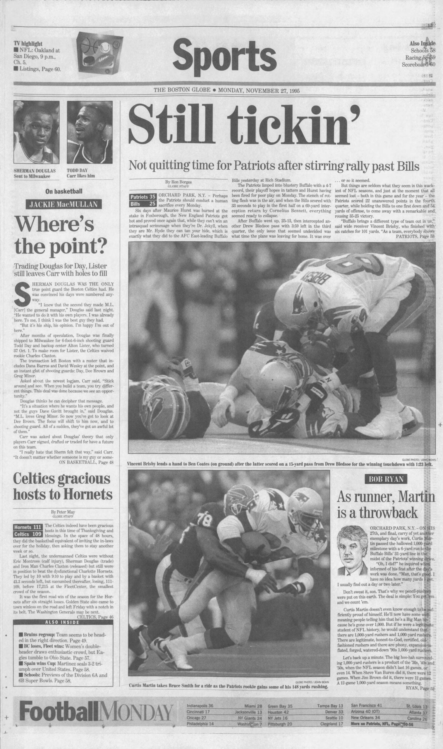 Patriots Bills 1995 Globe sports
