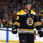 BOSTON, MASSACHUSETTS - OCTOBER 14: Charlie McAvoy #73 of the Boston Bruins looks on during the third period of the game against the Florida Panthers at TD Garden on October 14, 2024 in Boston, Massachusetts. The Panthers defeat the Bruins 4-3.
