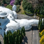 An aerial view of the property.