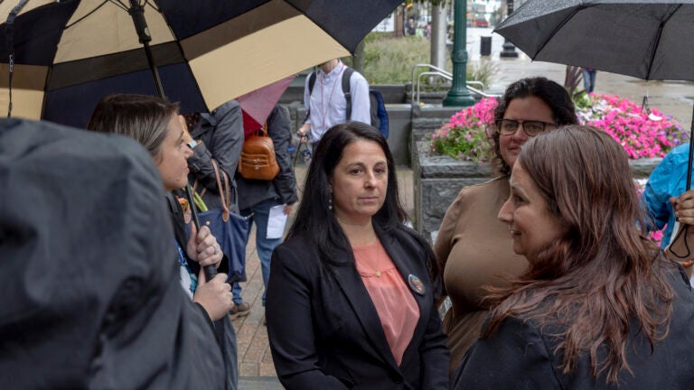 Etel Haxhiaj, a member of the City Council, after a court hearing in her criminal case in Worcester, Mass.