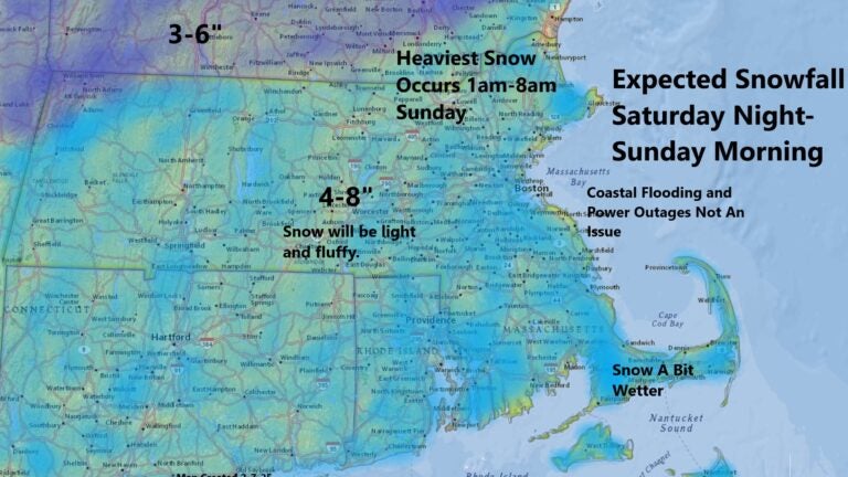 Snow forecast for Massachusetts this weekend