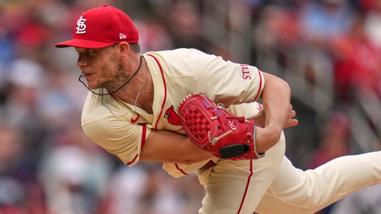 St. Louis Cardinals starting pitcher Sonny Gray throws during the first inning of a baseball game against the New York Yankees Saturday, Aug. 16, 2025, in St. Louis.